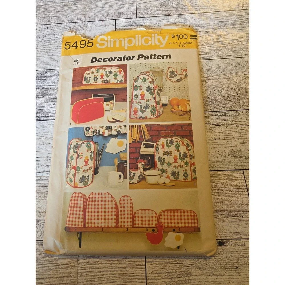 Vintage Retro 70's Simplicity 5495 Kitchen Appliance Covers & Potholders Uncut